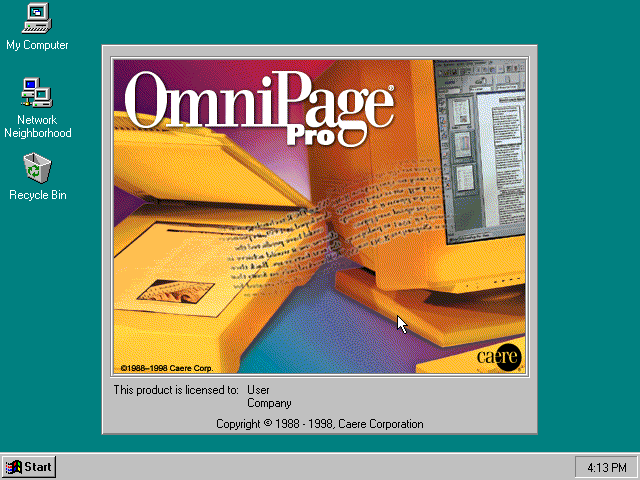 OmniPage Pro 9 - Splash